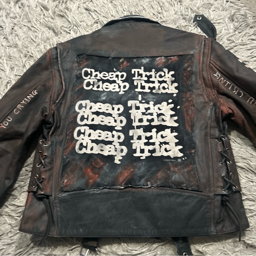 Custom cheap trick leather jacket bad ass